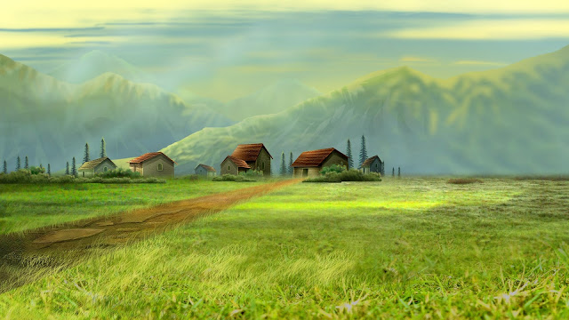 concept of village in painting