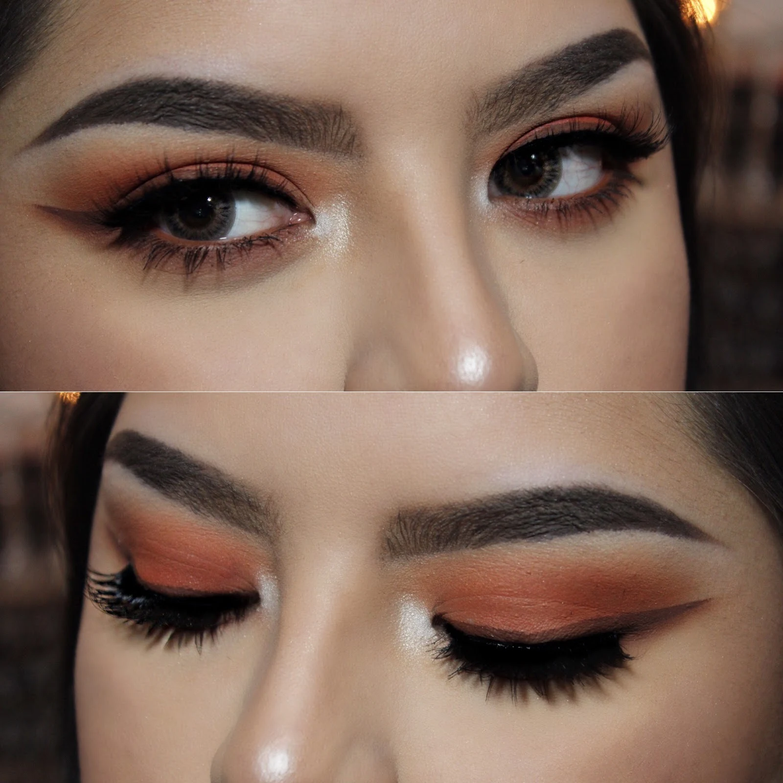 Jackerzzzannai Orange Brown Reverse Smokey Eye Makeup Tutorial