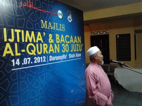 Darussyifa' Shah Alam: Majlis Ijtima' dan bacaan al-Quran 