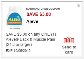 Load "ONE" $3.00/1 Aleve Back & Muscle Pain (24 ct +)  CVS APP ONLY MFR Coupon (cvs.com/App) 