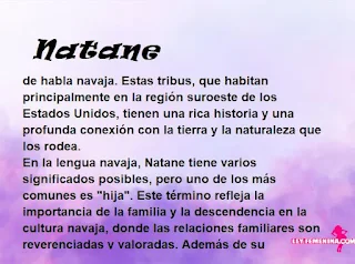 ▷ Significado del nombre Natane