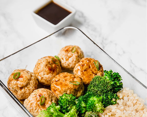 Teriyaki Chicken Meatball Meal Prep #dinnerrecipe #teriyakimeaball