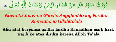 Niat Qadha/Membayar Puasa Ramadhan beserta artinya