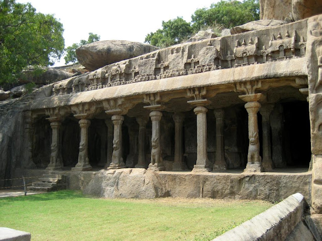 The Krishna Cave Temple - Pallava architecture Mahabalipuram