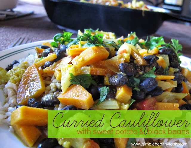 Curry with Cauliflower, Sweet Potato and Black Beans