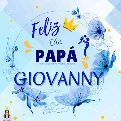 Solapín Feliz Día del Padre - Nombre Giovanny para imprimir gratis