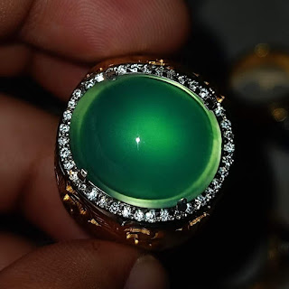 Batu Bacan Doko Gulau Metalic Super HQ BC094 Giwang Melintir Kristal Premium Ikatan Perak