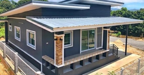 LINGKAR WARNA Desain rumah  minimalis  atap miring dengan dana 100 jutaan