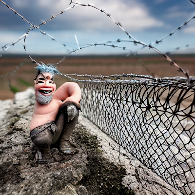 Troll in barbed wire