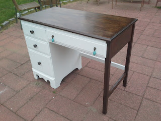 Traditional Modern Bohemian Desk- white and stained