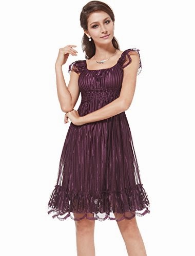 Women's Lace Empire Cap Sleeve Casual / Cocktail Party Dress