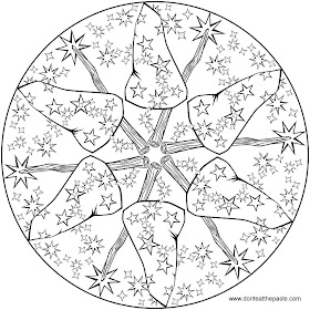 Wizard-y mandala to color- also available as transparent PNG