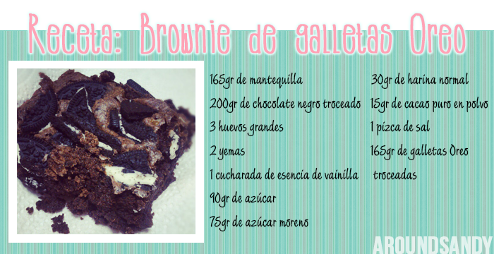 Receta brownie de oreo