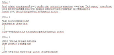 Contoh Soal Pantun