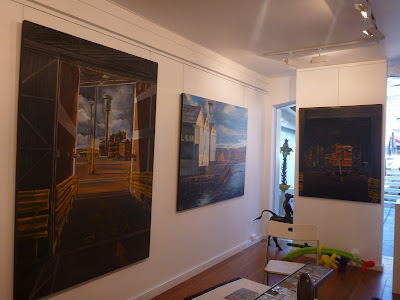 plein air oil paintings of Barangaroo by artist Jane Bennett at the Frances Keevil Gallery