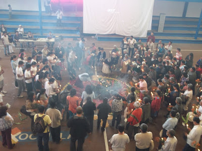 Ceremonio con la que inicio el foro informativo en contra de la minería en Xochitlan Puebla