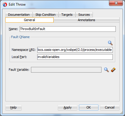 Using Throw/CatchAll In SOA