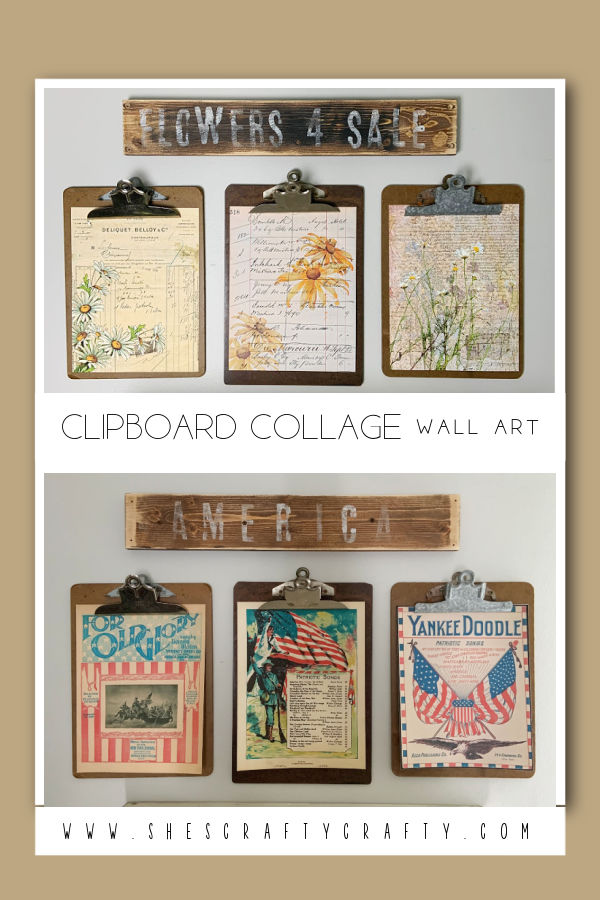 Clipboard Collage Wall Art Pinterest Pin.