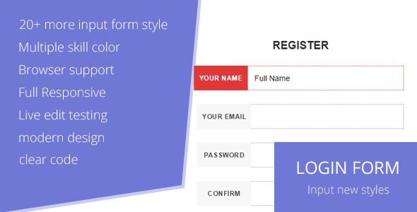 LOGIN FORM STYLE AND INPUT STYLES