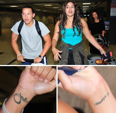 or creepy: JORDIN SPARKS' brother got her name tattooed on his wrist.