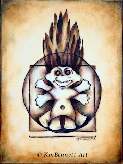 vitruvian troll painting 01 doll