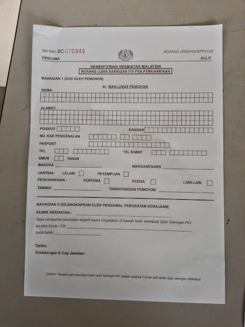 hiv test untuk kahwin