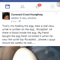 ENDTIME; Mysterious Egg With the word "AGREE" Written On It - Photos.