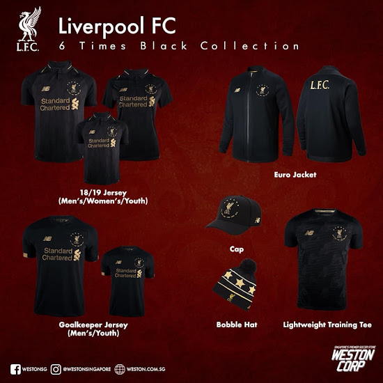 Now Available Stunning Black Gold Liverpool 19 20 Six Times Kit Full Collection Released Footy Headlines