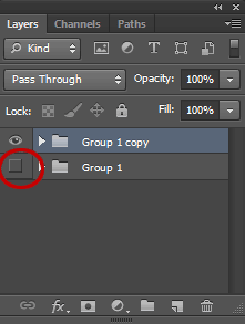 Click the eye icon layer group to turn off its visibility.