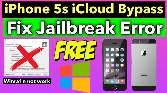 iPhone 5s Jailbreak error fix Windows | iCloud Bypass by iFRPFILE Free Tool |