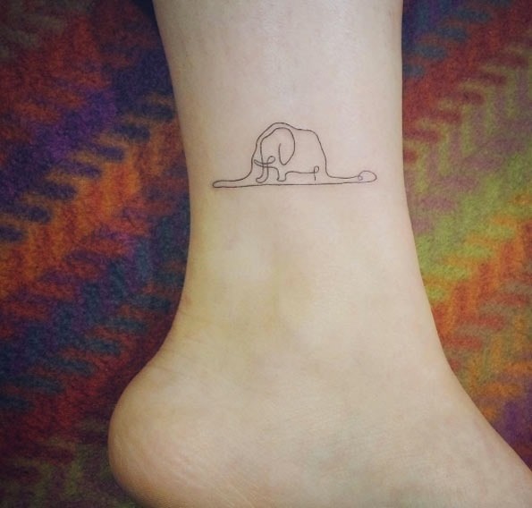 Esta linha contínua elefante Esta linha contínua elefante
