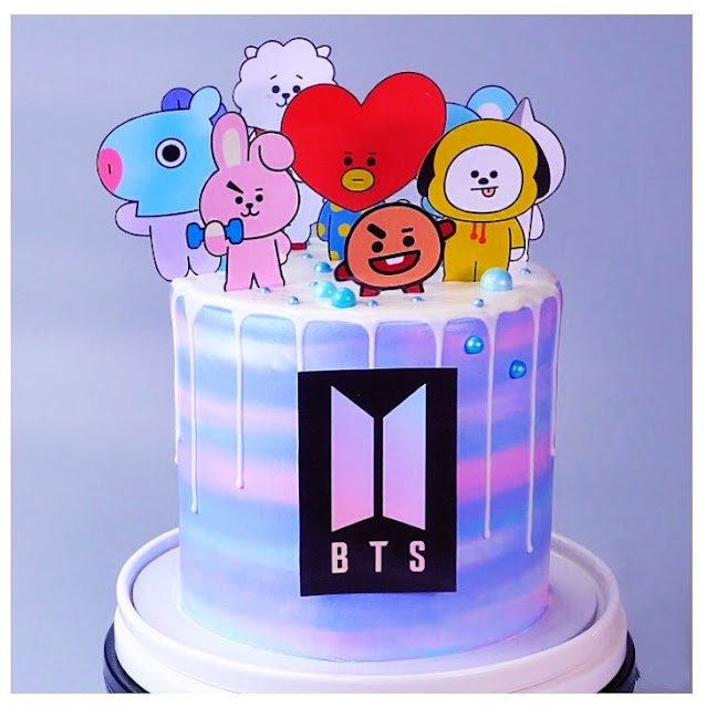 BTS Cake Design For Girl Purple