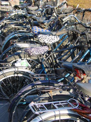 Bicycle parking outside Jianguomen Subway Station.