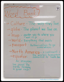 "Word Bank" for Vocabulary Words with Definitions via RainbowsWithinReach