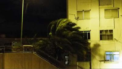 Ráfagas de muy fuerte viento en Gran Canaria, noche 28 febrero