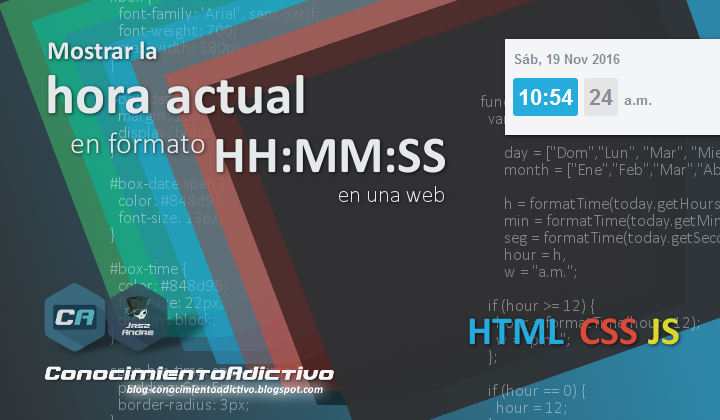 Mostrar la hora actual en formato HH:MM:SS en una web