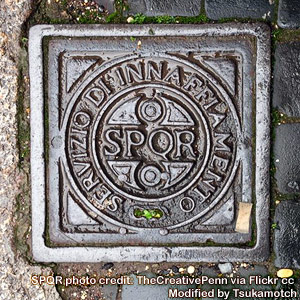 SPQR～Roman drain cover - was the sign of the ancient Romans too photo credit by TheCreativePenn