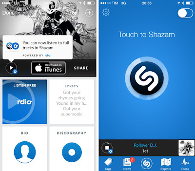 تطبيق Shazam للبحث عن اسم اي ملف صوتى او مرئي للأندرويد و الأيفون
