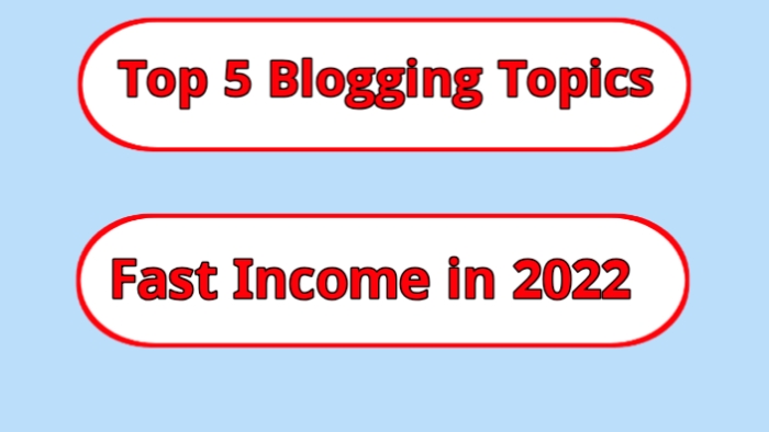 Top 5 Blogging Topics of Fast Income in 2022