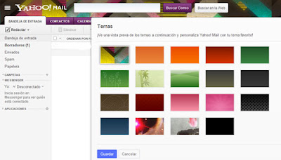 configuracion yahoo mail temas