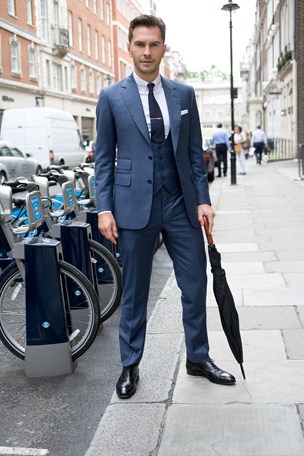 street style london collections men menswear royal blue suit