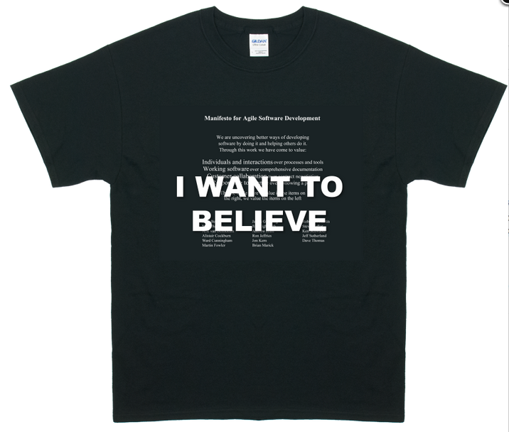 I Want to Believe - Agile Manifesto T-Shirt (black)