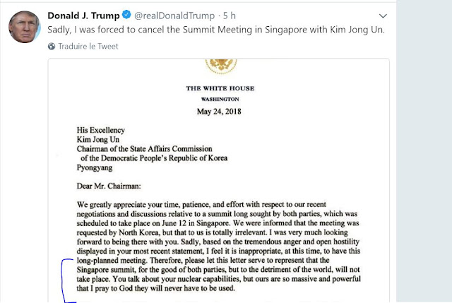 Sommet nord coreen 12 juin singapour trump 