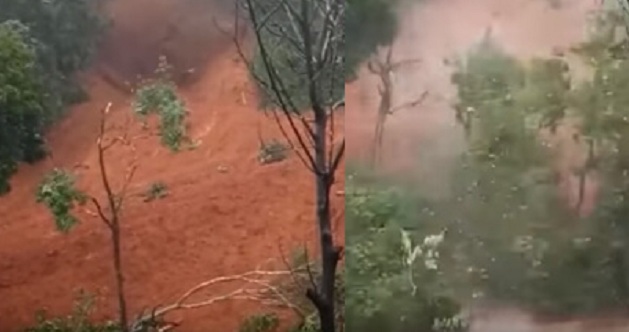 Ινδία: Η στιγμή που χείμαρρος λάσπης καταστρέφει σπίτι στην Κεράλα (video)