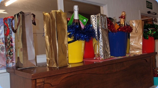 Some of the Christmas Hampers etc for the Raffle Draw. Photo courtesy of Dennis Lyons.