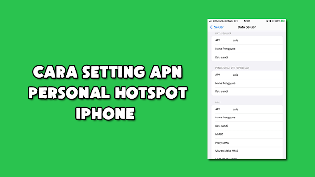 Cara Setting APN Personal Hotspot iPhone Semua Kartu