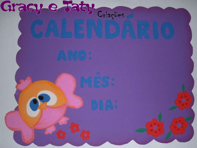 painel calendário escolar corujas