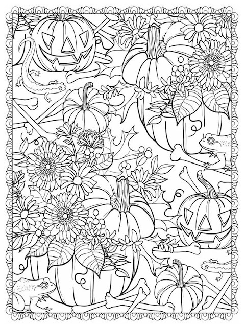 Halloween scapes coloring pages for adult free sample 4