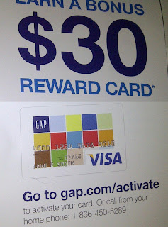 Gap credit card and offer to earn $30 bonus