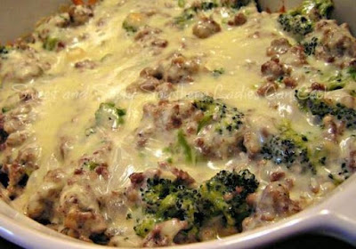 hamburger sausage broccoli alfredo